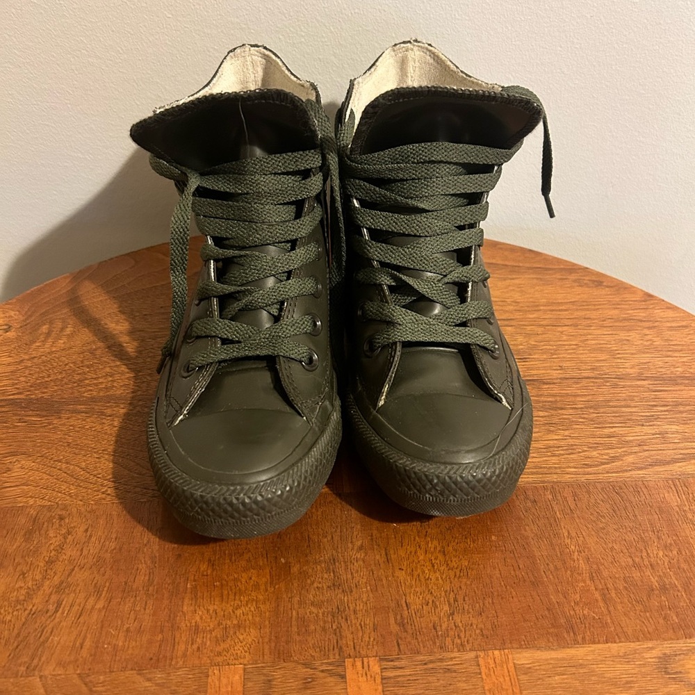 Worn ONCE - Limited Edition Converse Rubber Chuck Taylor - SZ 5(W) - Olive Green